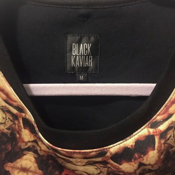 Black Kaviar Shirt - Unusual Design, European Brand Music And Urban Fashion Sz M - Picture 3 of 4